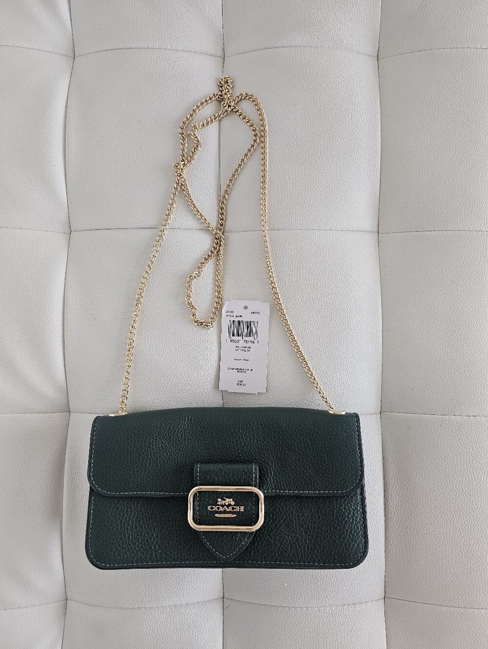 Authentic Coach Morgan Forest Green Crossbody with Gold Chain - PRICE FIRM